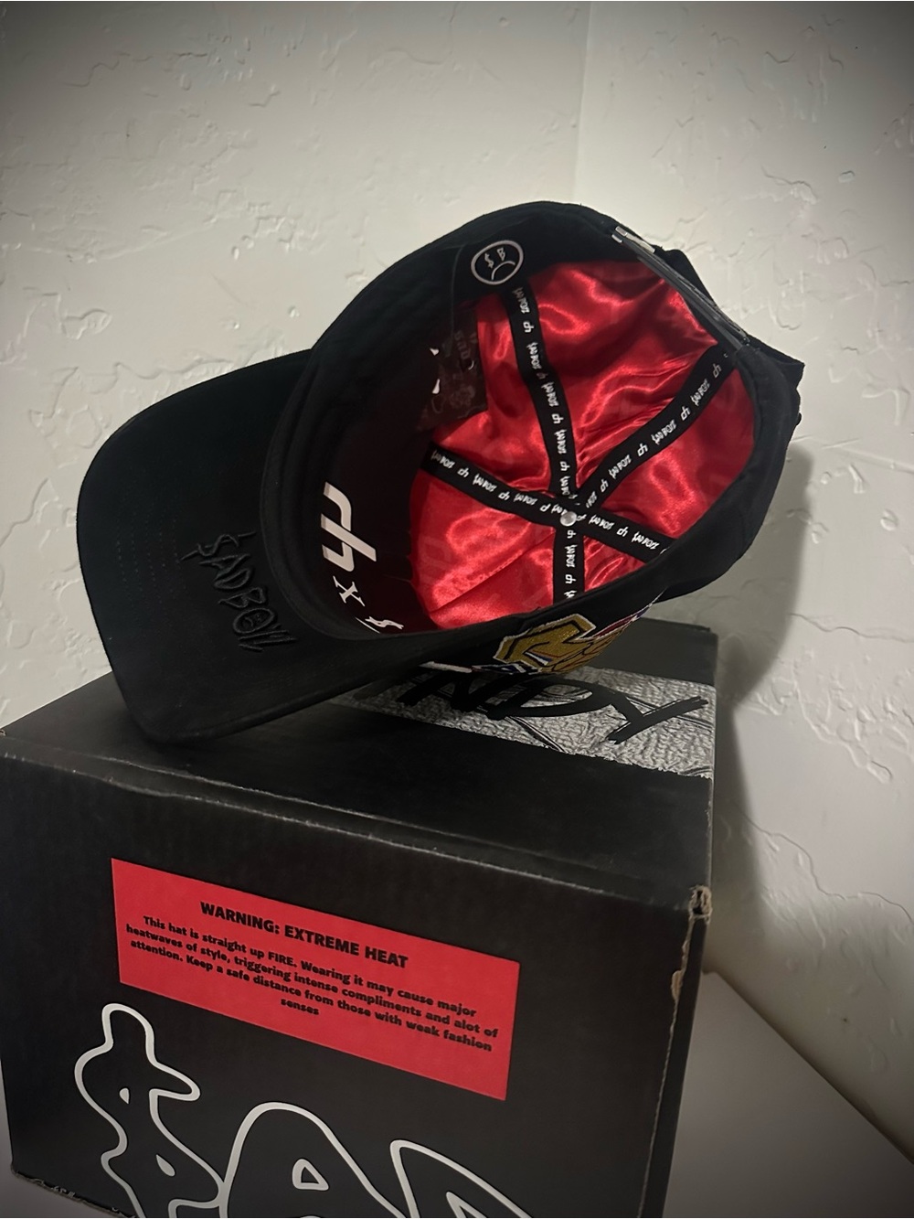 Black & Red Embroidered Baseball Cap - Brand Unknown